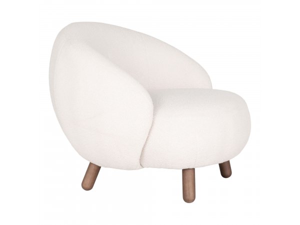 Křeslo Savona, bílé, umělá ovčí vlna, 80×68×80 cm – House Nordic