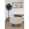 Taburet Inverness, světle hnědý bouclé, Ø50×33 cm – House Nordic