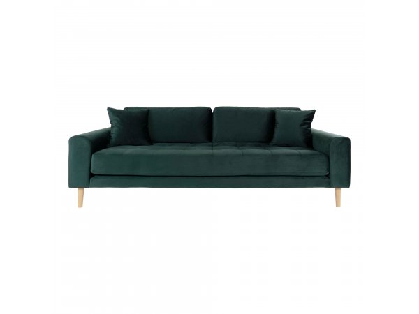 Lido 3místná pohovka, tmavě zelený velvet, 210 × 93 × 76 cm – House Nordic