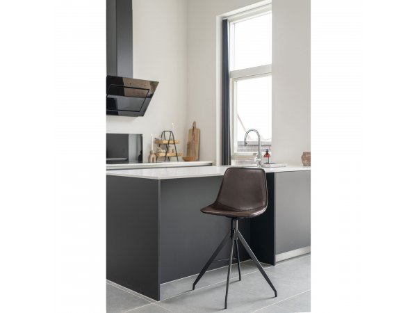 Barová židle Monaco, hnědá ekokůže – House Nordic