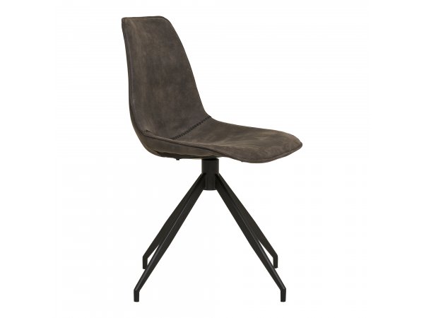 Jídelní židle Monaco, otočná, mikrovlákno, šedá, černé nohy – House Nordic