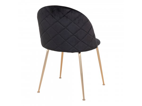 Jídelní židle Geneve, černý samet, mosazné nohy – House Nordic