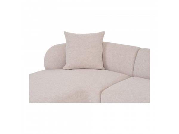 Rohová sedací souprava Kingston, levý roh, bouclé, béžová, 256×148 cm – House Nordic