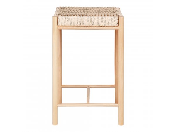 Barová stolička Abano, topolové dřevo a papírový výplet, přírodní - House Nordic
