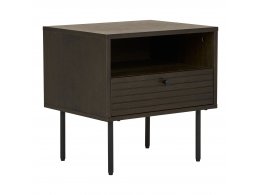 Noční stolek Kyoto, dubová dýha, kouřová, 50×40×50 cm – House Nordic