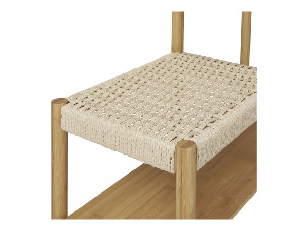 Věšák na oblečení Ember s lavicí, bambus/papírový výplet, přírodní, 95×36×165 cm – House Nordic