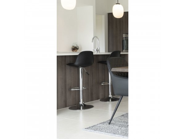 Barová židle Trondheim, černá ekokůže, chrom – House Nordic