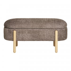 Lavice Branca, hnědá, bouclé, 98×41×48 cm – House Nordic