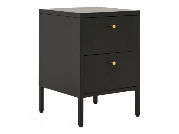 Dalby komoda, 2 zásuvky, ocel, černá, 40×40×60 cm – House Nordic