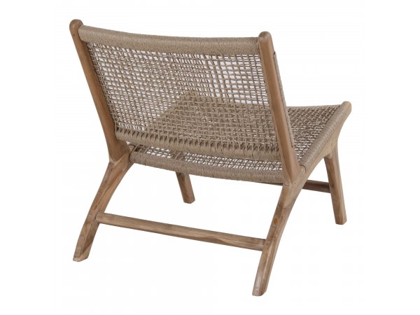 Zahradní křeslo Derby, teak/polyratan, přírodní, 60×80×73 cm – House Nordic