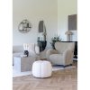 Taburet Paisley, kulatý, bouclé, off-white, ø48×38 cm – House Nordic