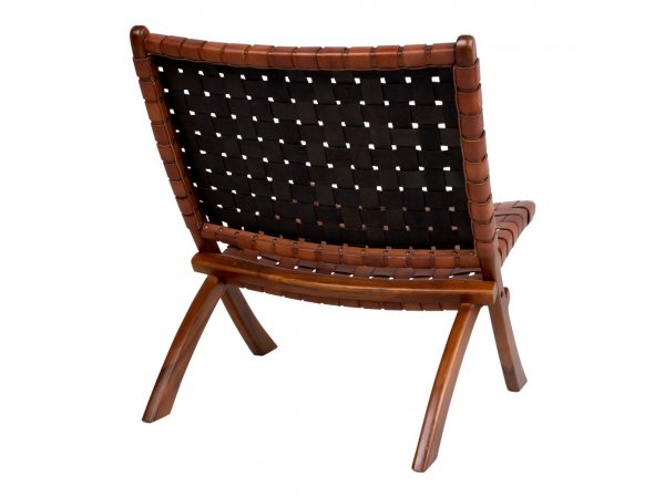 Skládací židle Perugia, kůže, hnědá – House Nordic