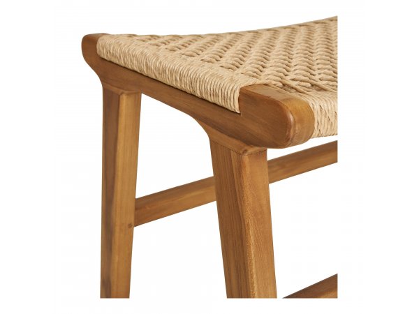 Zahradní podnožka Derby, teak/polyratan, přírodní, 60×40×42 cm – House Nordic