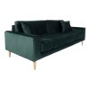 Lido 3místná pohovka, tmavě zelený velvet, 210 × 93 × 76 cm – House Nordic