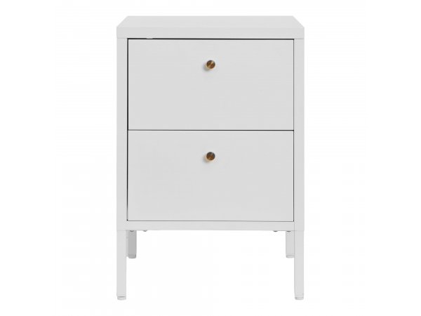Dalby komoda, 2 zásuvky, ocel, bílá, 40×40×60 cm – House Nordic