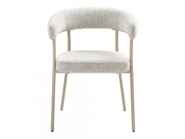 Jídelní židle Trivio, kovová, bouclé písková, 57,5×56×77 cm – House Nordic