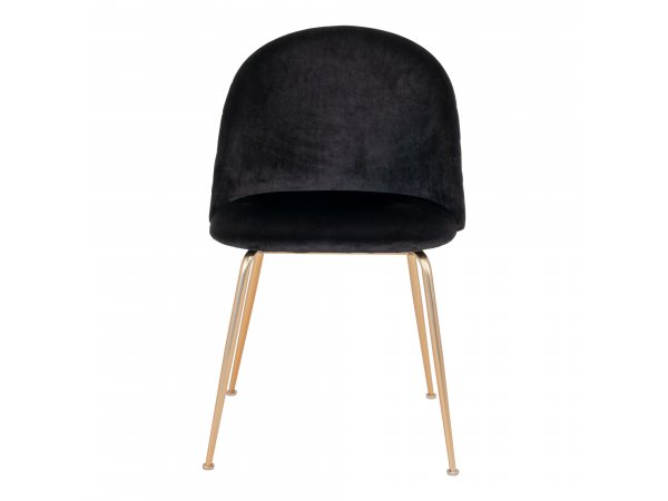Jídelní židle Geneve, černý samet, mosazné nohy – House Nordic