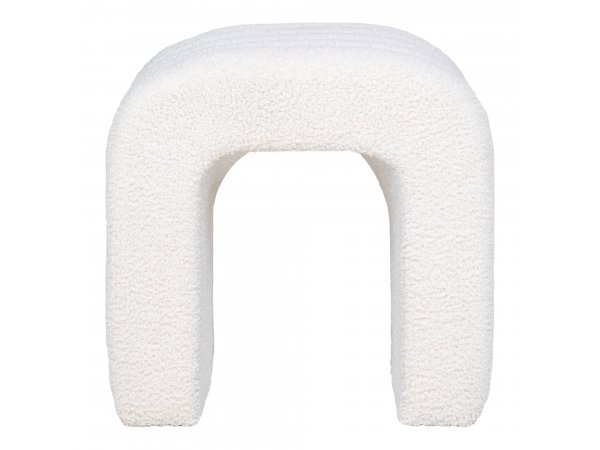 Taburet Colma, bouclé, bílý, 41×36,5 cm – House Nordic