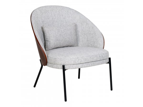 Křeslo Canelas, světle šedé s tmavě hnědými zády a černými nohami, 71×78×81 cm – House Nordic