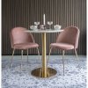 Jídelní židle Geneve, růžový samet, mosazné nohy – House Nordic