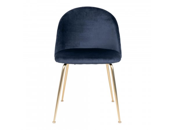 Jídelní židle Geneve, modrý samet, mosazné nohy, 56×51×76 cm – House Nordic