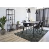 Jídelní židle Oslo, černá, PU kůže, černé kovové nohy – House Nordic