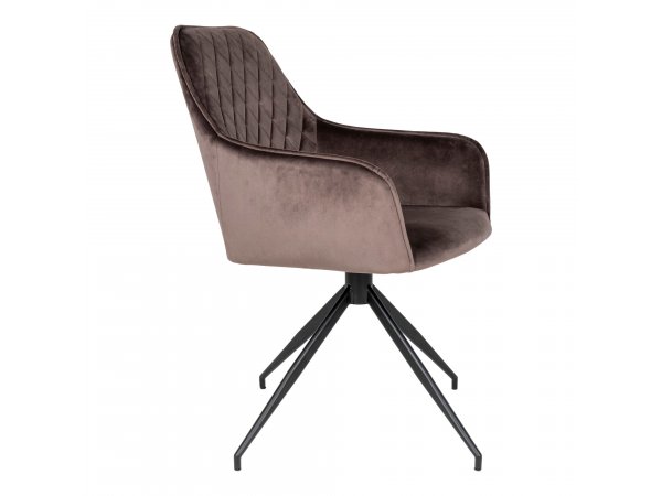 Jídelní otočná židle Harbo, světle hnědá samet, 56×62×89 cm – House Nordic