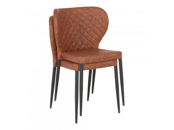 Jídelní židle Pisa, vintage hnědá, ekokůže – House Nordic