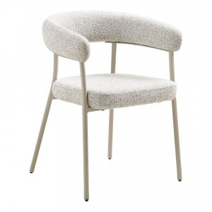 Jídelní židle Trivio, kovová, bouclé písková, 57,5×56×77 cm – House Nordic