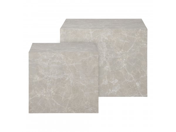 Set konferenčních stolků Prague, 2 ks, béžový mramor – House Nordic