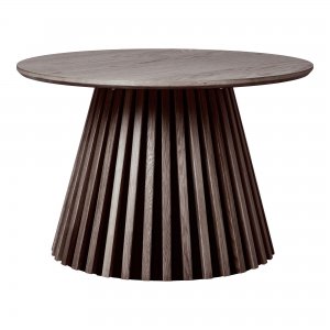 Konferenční stolek Osaka smoked, kulatý, dubová dýha, Ø70×45 cm – House Nordic
