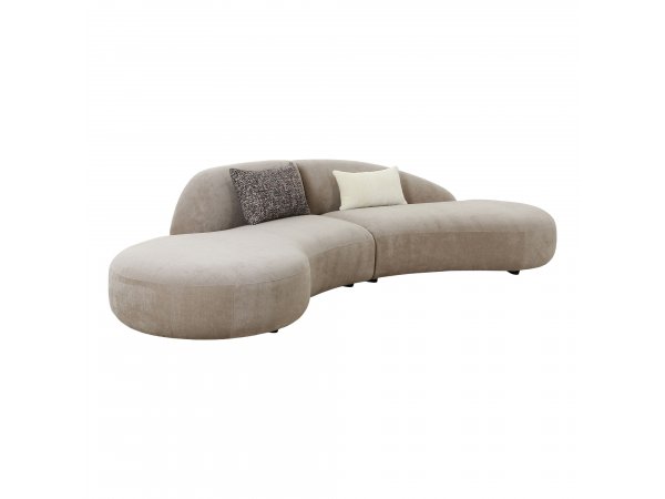 Pohovka Venice, 3místná, žinylka, přírodní, 318×90×72 cm – House Nordic