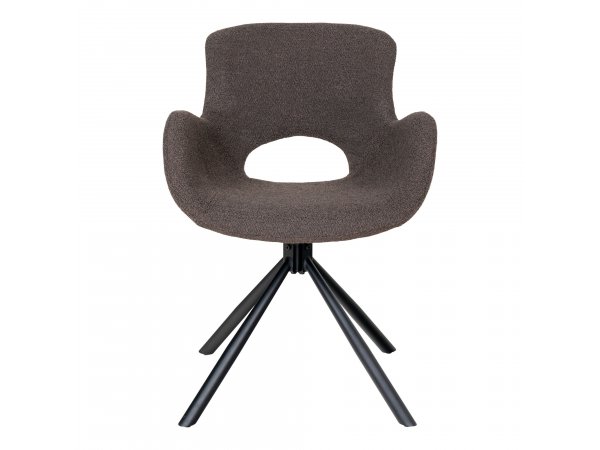 Jídelní židle Amorim, otočná, bouclé, hnědá – House Nordic