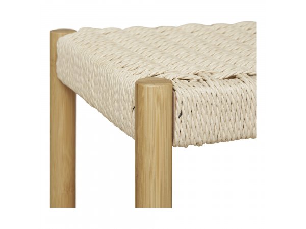 Věšák na oblečení Ember s lavicí, bambus/papírový výplet, přírodní, 95×36×165 cm – House Nordic