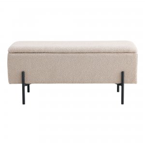 Lavice Watford, béžová, bouclé, 95×36,5×43 cm – House Nordic