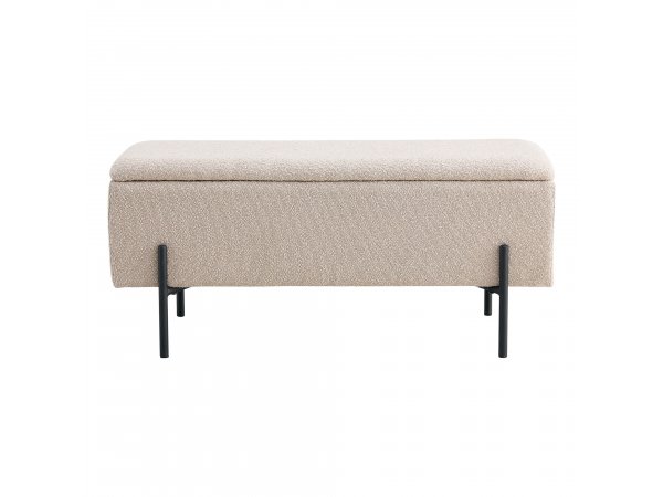 Lavice Watford, béžová, bouclé, 95×36,5×43 cm – House Nordic