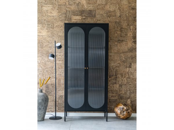 Vitrína Adelaide, černá, 80×35×180 cm – House Nordic