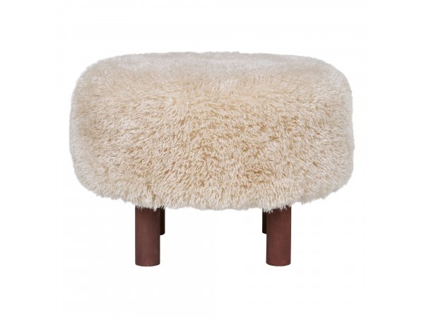 Taburet Inverness, světle hnědý bouclé, Ø50×33 cm – House Nordic