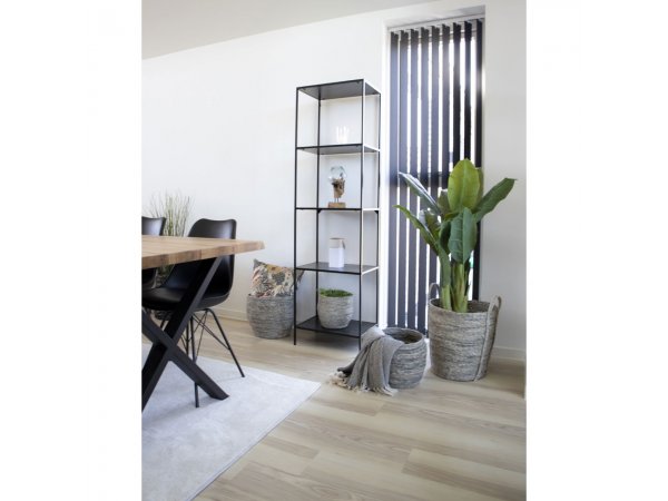 Kovová knihovna Vita, 5 polic, černá – House Nordic