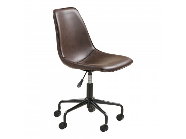 Židle do pracovny Monaco, PU kůže, tmavě hnědá – House Nordic