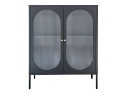 Vitrína Adelaide, černá, 90×35×110 cm – House Nordic