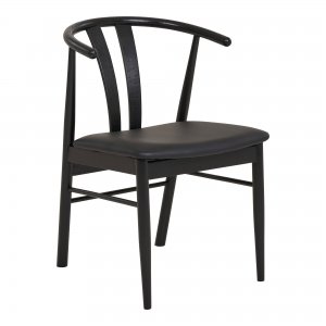 Jídelní židle Artenara, bukové dřevo, černý PU sedák, 77×60×54 cm – House Nordic