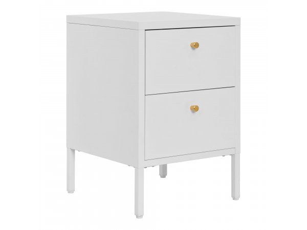 Dalby komoda, 2 zásuvky, ocel, bílá, 40×40×60 cm – House Nordic
