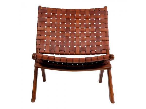 Skládací židle Perugia, kůže, hnědá – House Nordic