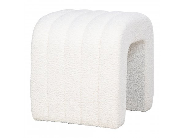 Taburet Colma, bouclé, bílý, 41×36,5 cm – House Nordic