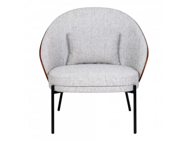 Křeslo Canelas, světle šedé s tmavě hnědými zády a černými nohami, 71×78×81 cm – House Nordic