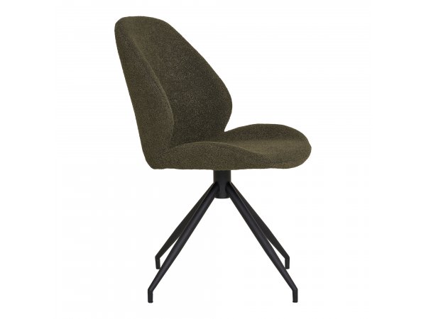Jídelní otočná židle Monte Carlo, bouclé, zelená, 60×50×88 cm – House Nordic