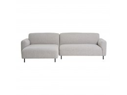 Rohová sedací souprava Salvador, levá, bouclé, světle šedá, 265×150×80 cm – House Nordic