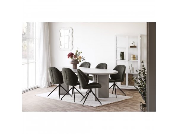 Jídelní otočná židle Monte Carlo, bouclé, zelená, 60×50×88 cm – House Nordic