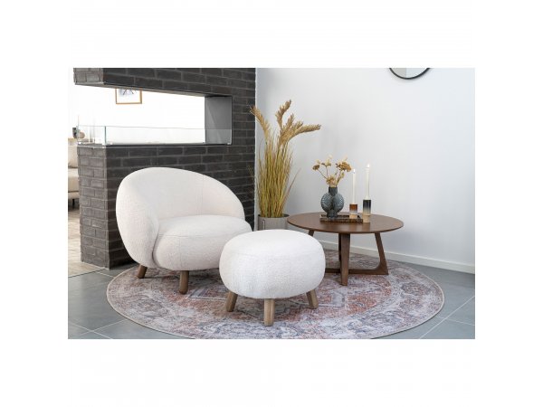 Taburet Savona, smetanově bílý, 60×50×37 cm – House Nordic